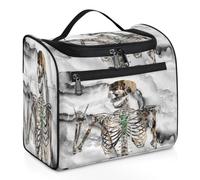 Beauty case da viaggio creativo Day of The Dead per donne, uomini, bambini, ragazze, ragazzi, marmo morto 11,2 l, borsa da toilette da appendere borsa da bagno organizer per articoli da toeletta borsa