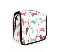 Beauty case da viaggio da appendere con cani colorati per donne, uomini e ragazze, cucciolo di animale, impermeabile, organizer per cosmetici da viaggio, Multi, Beauty case