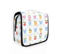 Beauty case da viaggio da appendere con fiocco, nodo e foglie, kit per trucchi e cosmetici, organizer per uomini e donne