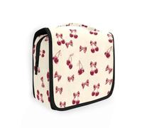 Beauty case da viaggio da appendere con fiocco retrò rosso ciliegia kit beauty case cosmetici organizer per uomini donne