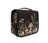 Beauty case da viaggio da appendere con funghi autunnali per donne, uomini e ragazze, stampa naturale alla moda, impermeabile, per trucchi e cosmetici, borsa organizer per oggetti essenziali da