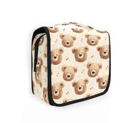 Beauty case da viaggio da appendere con motivo a orsetto, organizer per cosmetici, per uomini e donne