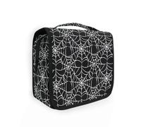 Beauty case da viaggio da appendere con motivo ragnatela, organizer per cosmetici, per uomini e donne