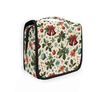Beauty case da viaggio da appendere con ornamenti lucidi e fiori in ferro battuto, organizer per cosmetici, per uomini e donne