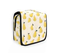 Beauty case da viaggio da appendere con pere gialle, organizer per cosmetici, per uomini e donne