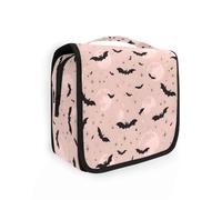 Beauty case da viaggio da appendere con pipistrello in polvere color luna e palla, organizer per cosmetici, per uomini e donne