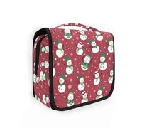 Beauty case da viaggio da appendere con pupazzi di neve, kit per trucchi e cosmetici, organizer per uomini e donne