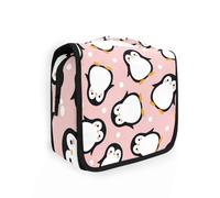 Beauty case da viaggio da appendere con simpatico pinguino animale per donne, uomini e ragazze, a pois, impermeabile, per trucchi e cosmetici, borsa organizer per oggetti essenziali da viaggio, Multi,