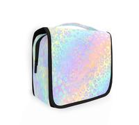 Beauty case da viaggio da appendere con stampa arcobaleno, ghepardo leopardo, per donne, uomini e ragazze, pelle di animale, impermeabile, per trucchi e cosmetici, borsa organizer per oggetti