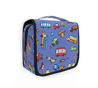 Beauty case da viaggio da appendere, con texture divertente a forma di auto, per donne, uomini e ragazze, grazioso veicolo impermeabile, per trucchi e cosmetici, borsa organizer per oggetti essenziali