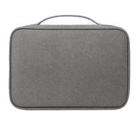 Beauty case da viaggio da appendere, grigio, 4 scomparti impermeabili con gancio, organizer per trucchi pieghevole a 3 scomparti, cinghie elastiche per le vacanze, 48 x 25 cm