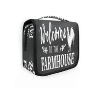 Beauty case da viaggio da appendere, motivo: gallo, fattoria, campagna, per donne, uomini, ragazze, rustico, impermeabile, per trucchi e cosmetici, borsa organizer per oggetti essenziali da viaggio,