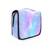 Beauty case da viaggio da appendere, motivo sirena arcobaleno, per donne, uomini, ragazze, fiabe di pesce di mare, impermeabile, per trucchi e cosmetici, borsa organizer per oggetti essenziali da