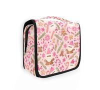 Beauty case da viaggio da appendere rosa cocco natalizio ripetuto modello kit custodia trucco organizzatore cosmetici per uomini donne