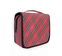 Beauty case da viaggio da appendere Royal Stewart tartan scozzese per donne uomini ragazze, rosso nero a quadri, borsa organizer per cosmetici e cosmetici, borsa organizer per oggetti essenziali da