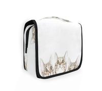 Beauty case da viaggio da appendere, tre simpatici gatti, per donne, uomini, ragazze, gattini, impermeabile, per trucchi e cosmetici, borsa organizer per oggetti essenziali da viaggio, Multi, Beauty
