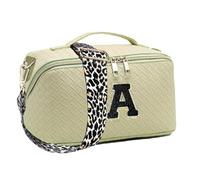 Beauty case da viaggio da donna, borsa per cosmetici portatile di grande capacità, borsa per il trucco | Borsa da toilette classificata in tessuto per donne, sua madre e damigella d'onore, Verde,