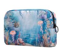 Beauty case da viaggio da donna con disegno di scarabocchio, senza cuciture, portatile, astuccio per matite e articoli da toeletta per ragazze adolescenti, Multicolore 03, 18.5x7.5x13cm/7.3x3x5.1in