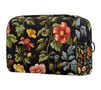 Beauty case da viaggio da donna con disegno di scarabocchio, senza cuciture, portatile, astuccio per matite e articoli da toeletta per ragazze adolescenti, Multicolore 09, 18.5x7.5x13cm/7.3x3x5.1in
