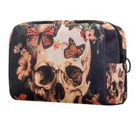 Beauty case da viaggio da donna con disegno di scarabocchio, senza cuciture, portatile, astuccio per matite e articoli da toeletta per ragazze adolescenti, Multicolore 06, 18.5x7.5x13cm/7.3x3x5.1in