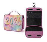 Beauty case da viaggio da donna, con gancio per shampoo, 2026 cm, colori pastello