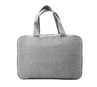 Beauty case da viaggio da donna, da appendere, resistente all'acqua, organizer per articoli da toeletta, contenitore per cosmetici e accessori, Grigio