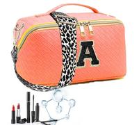 Beauty case da viaggio da donna, portatile, impermeabile, in tessuto, multiuso per la mamma, damigella d'onore, fidanzata Qumiuu, Arancio 1, 1