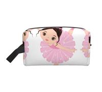Beauty case da viaggio da uomo, con stampa di una ballerina che balla e ballerina, bianco, Taglia unica