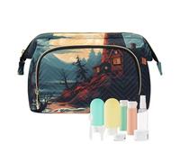 Beauty case da viaggio Disegno artistico di un faro borse cosmetiche di grande capacità per le donne, Multicolore, Taglia unica, casual