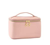 Beauty Case da Viaggio Donna con Scomparto per Pennelli Cosmetici Borsa Cosmetica per il Trucco Portatile Impermeabile di Grande Capacità Trousse Trucchi Donna in Aggiornata PU Pelle（Colore: Rosa）