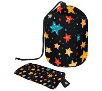 Beauty case da viaggio estetico con galassia fortunata e stelle, borsa da trucco da donna, borsa da viaggio pieghevole con coulisse, borsa da toeletta portatile, Stelle Fortunate Galassia Estetica,