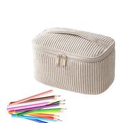 Beauty case da viaggio, estetico di grande capacità con manico, astuccio da viaggio per donne, ragazze, scuola a casa, ufficio, cancelleria all'aperto, rossetto, ombretto, con morbido peluche che non