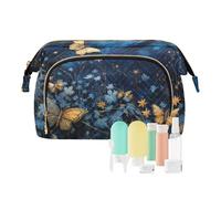 Beauty case da viaggio Farfalla che vola nel cielo blu che vola nel cielo blu borse cosmetiche di grande capacità per le donne, Multicolore, Taglia unica, casual