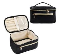 Beauty case da viaggio grande borsa da toilette con manico scomparto per pennelli borsa da bagno in pelle PU borsa organizer per trucchi per ragazze e donne da viaggio per articoli da toeletta
