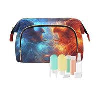 Beauty case da viaggio Ice and Fire Phoenix che combatte nel cielo borse cosmetiche di grande capacità per le donne, Multicolore, Taglia unica, casual