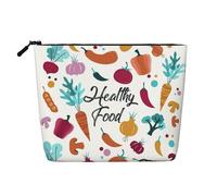 Beauty case da viaggio in canapa finta per alimenti sani, riutilizzabile, accessori cosmetici, organizer per articoli da toeletta per donne, molteplici usi, Nero , Taglia unica