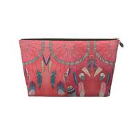 Beauty case da viaggio in pelle color oro, grande, riutilizzabile, con stampa di amuleto sciamanico, portatile, organizer per cosmetici con cerniera, Oro, taglia unica