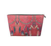Beauty case da viaggio in pelle color oro, grande, riutilizzabile, con stampa di amuleto sciamanico, portatile, organizer per cosmetici con cerniera, Argento, taglia unica