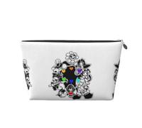 Beauty case da viaggio in pelle color oro, grande, riutilizzabile, con stampa sotto la coda, portatile, organizer per cosmetici con cerniera, Argento, taglia unica