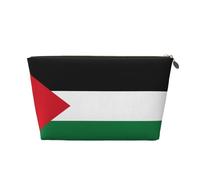 Beauty case da viaggio in pelle con bandiera dello Stato della Palestina, organizer riutilizzabile per cosmetici e accessori per il trucco, custodia con cerniera per la conservazione quotidiana, oro