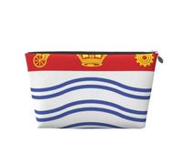 Beauty case da viaggio in pelle con bandiera di Barrie, impermeabile