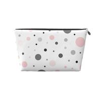 Beauty case da viaggio in pelle con stampa moderna a pois grigi e bianchi, borsa da viaggio da donna, borsa da viaggio per articoli da toeletta borsa per cosmetici borsa per trucchi, Argento, Taglia
