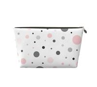 Beauty case da viaggio in pelle con stampa moderna a pois grigi e bianchi, borsa da viaggio da donna, borsa da viaggio per articoli da toeletta borsa per cosmetici borsa per trucchi, Oro, Taglia unica