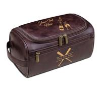 Beauty case da viaggio in pelle da uomo, kit Dopp personalizzato con nome/messaggio inciso, matrimonio, festa del papà, Natale e regali di compleanno