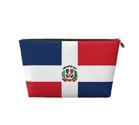 Beauty case da viaggio in pelle della Repubblica Dominicana, riutilizzabile, organizer per accessori per il trucco, custodia con cerniera per la conservazione quotidiana, oro, taglia unica