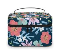 Beauty case da viaggio in pelle di alta qualità, organizer per trucchi a più scomparti, impermeabile, con divisori regolabili, design antigraffio e anti-fuoriuscite, ideale per palestra, campeggio