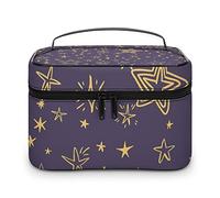 Beauty case da viaggio in pelle di alta qualità, organizer per trucchi a più scomparti, impermeabile, con divisori regolabili, design antigraffio e anti-fuoriuscite, ideale per palestra, campeggio