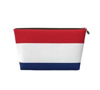 Beauty case da viaggio in pelle dorata, borsa riutilizzabile con stampa bandiera olandese, kit da barba per uso quotidiano, vacanze, Oro, taglia unica