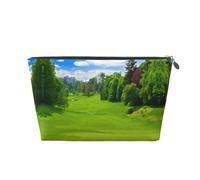 Beauty case da viaggio in pelle dorata, borsa riutilizzabile con stampa campo da golf Vancouver, kit da barba per uso quotidiano, vacanze, Argento, taglia unica