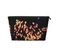 Beauty case da viaggio in pelle dorata, borsa riutilizzabile con stampa lanterna di carta, kit da barba per uso quotidiano, vacanze, Oro, taglia unica